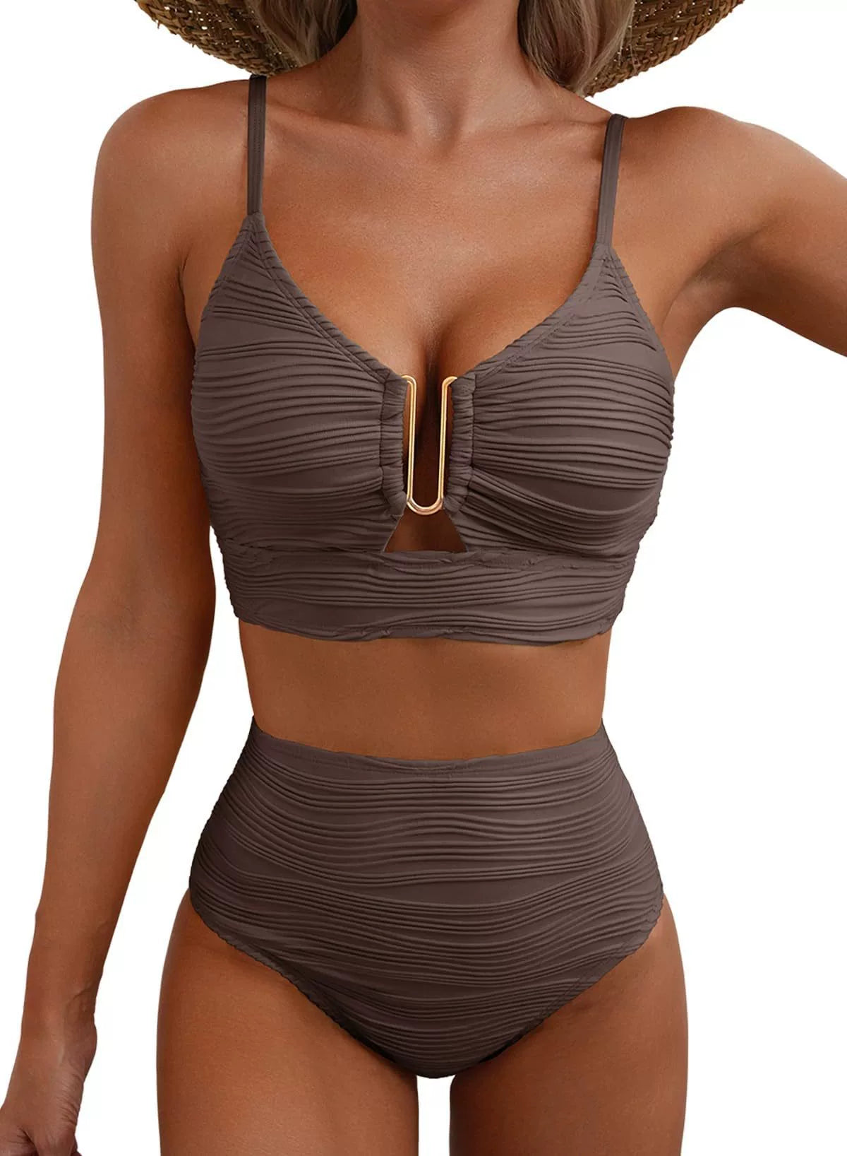 Golden U-Link High-Waisted Bikini Set