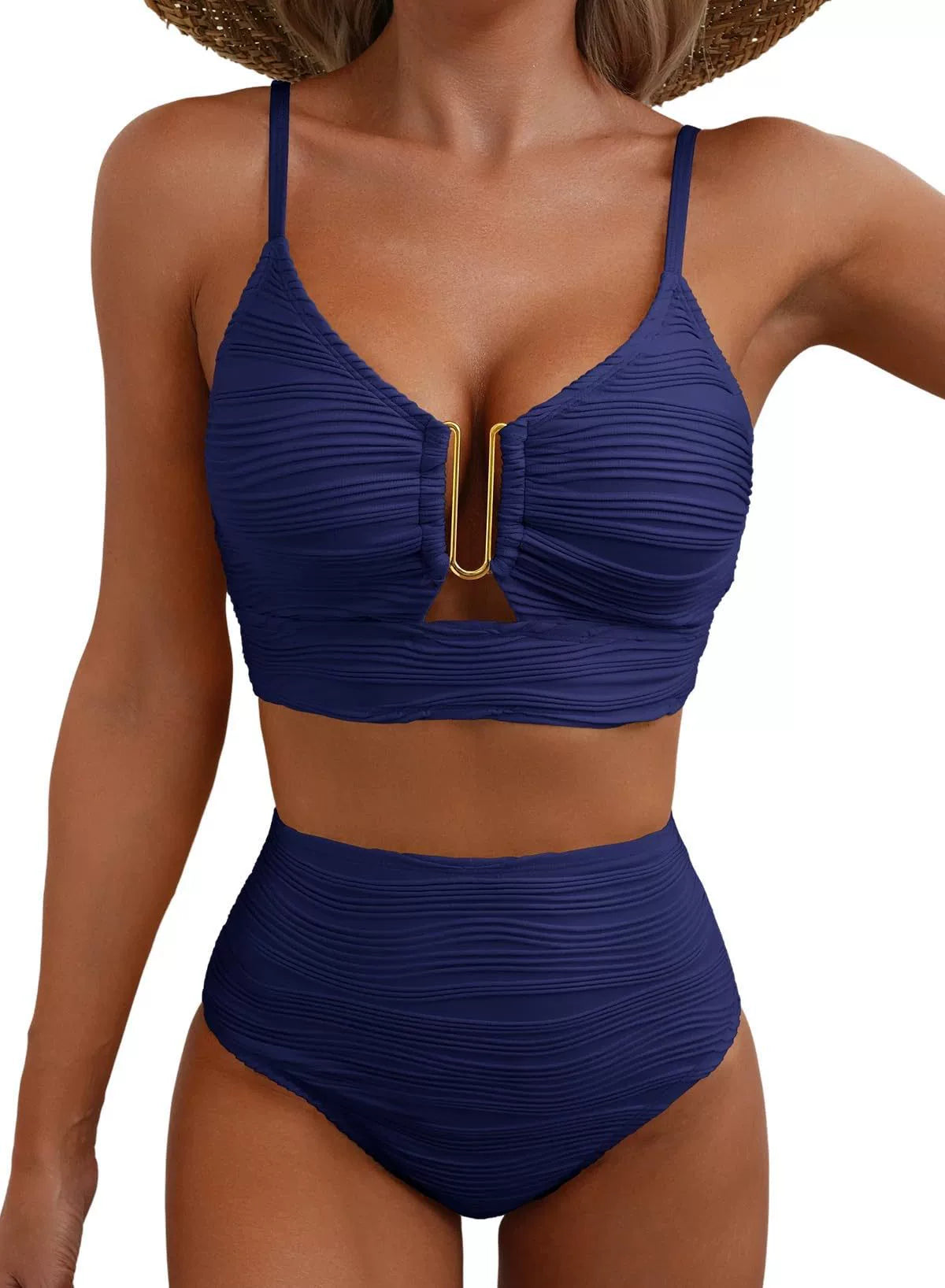 Golden U-Link High-Waisted Bikini Set