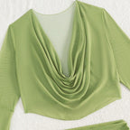 Draped Mesh Four-Piece Set