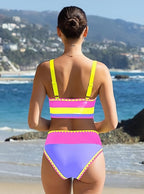 Vibrant Colorblock 3-Piece Sporty Swim Set