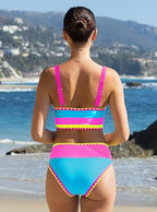 Vibrant Colorblock 3-Piece Sporty Swim Set