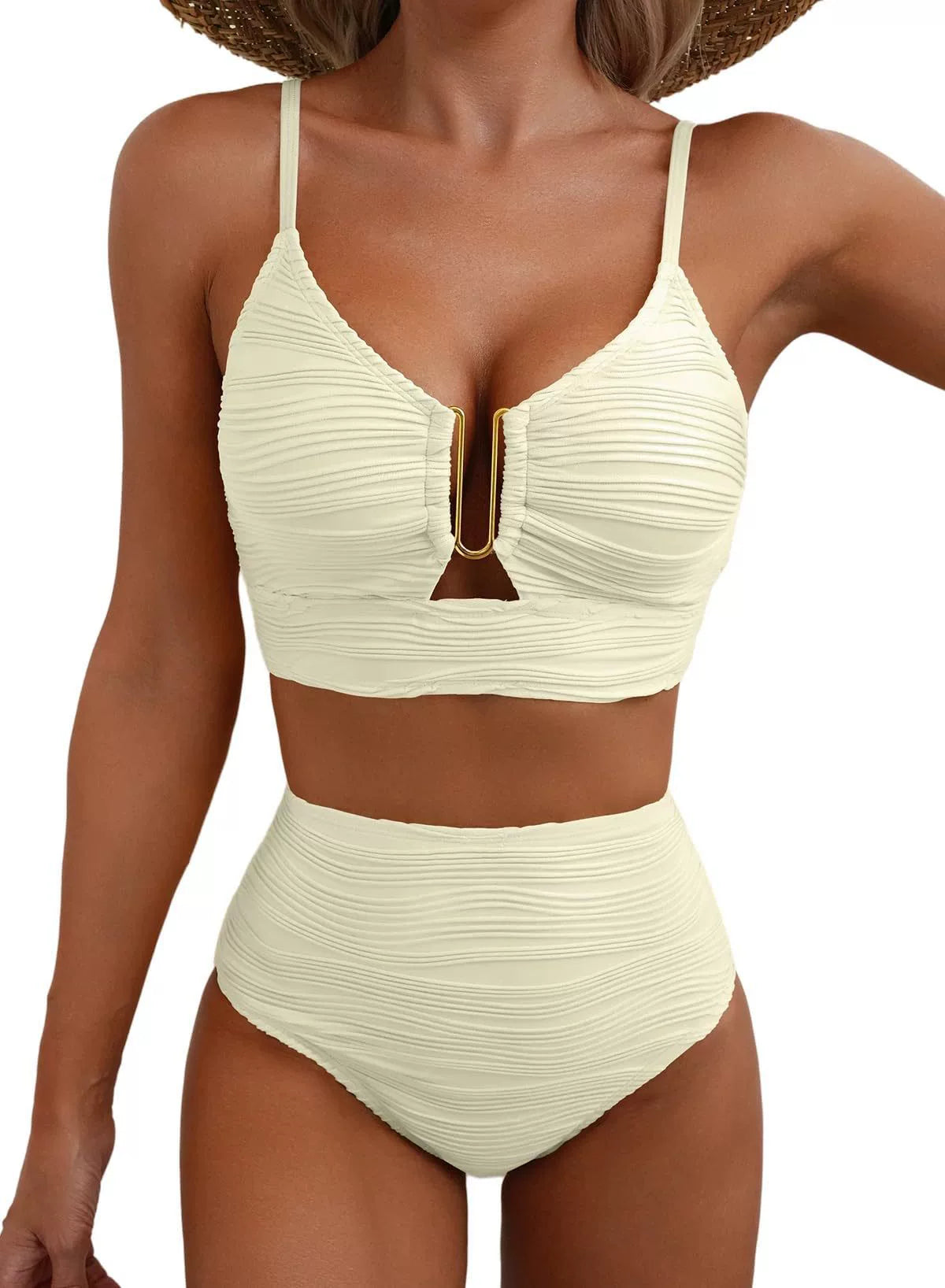 Golden U-Link High-Waisted Bikini Set