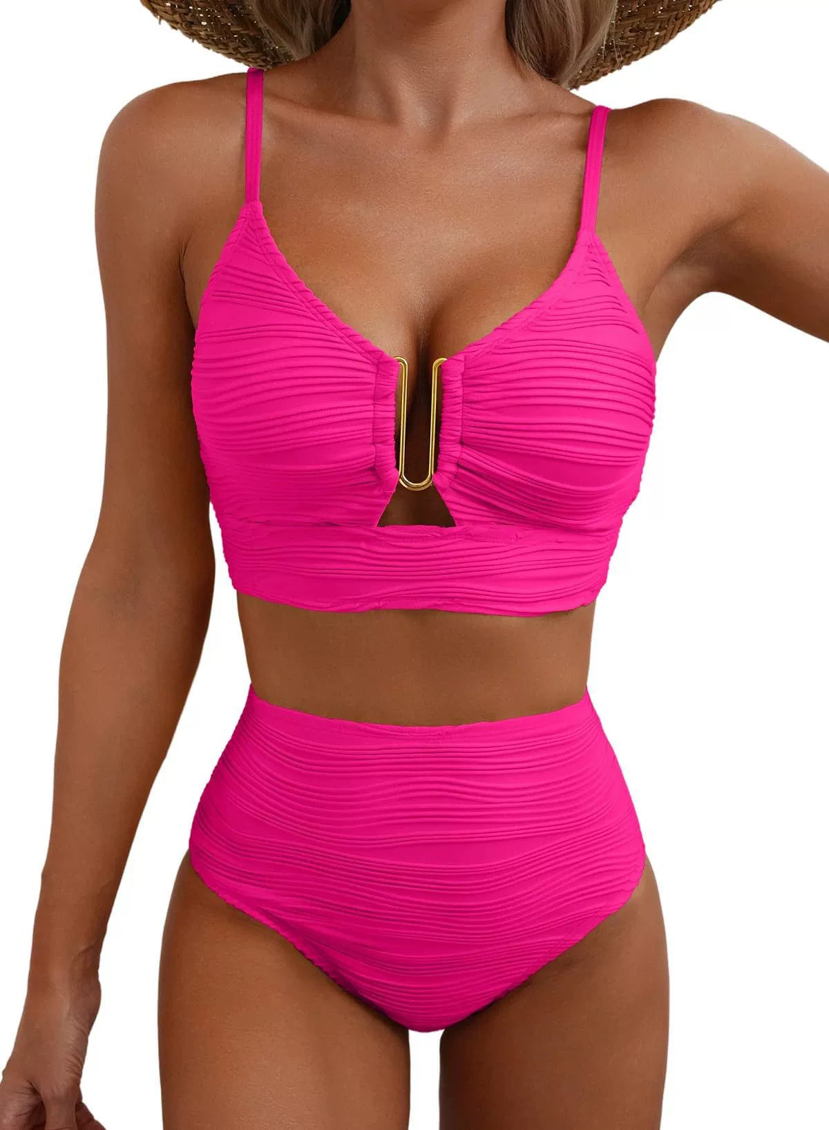 Golden U-Link High-Waisted Bikini Set