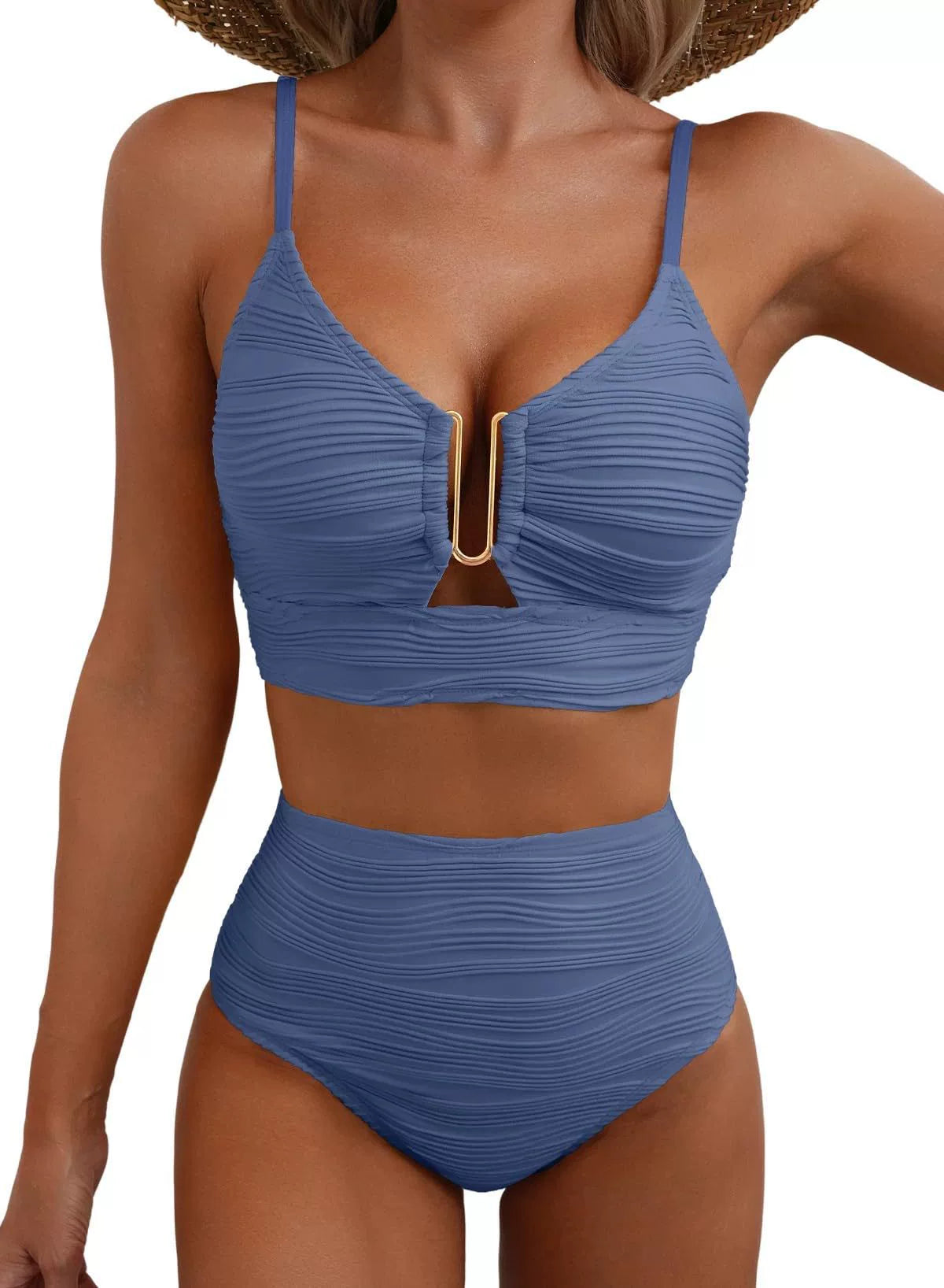 Golden U-Link High-Waisted Bikini Set