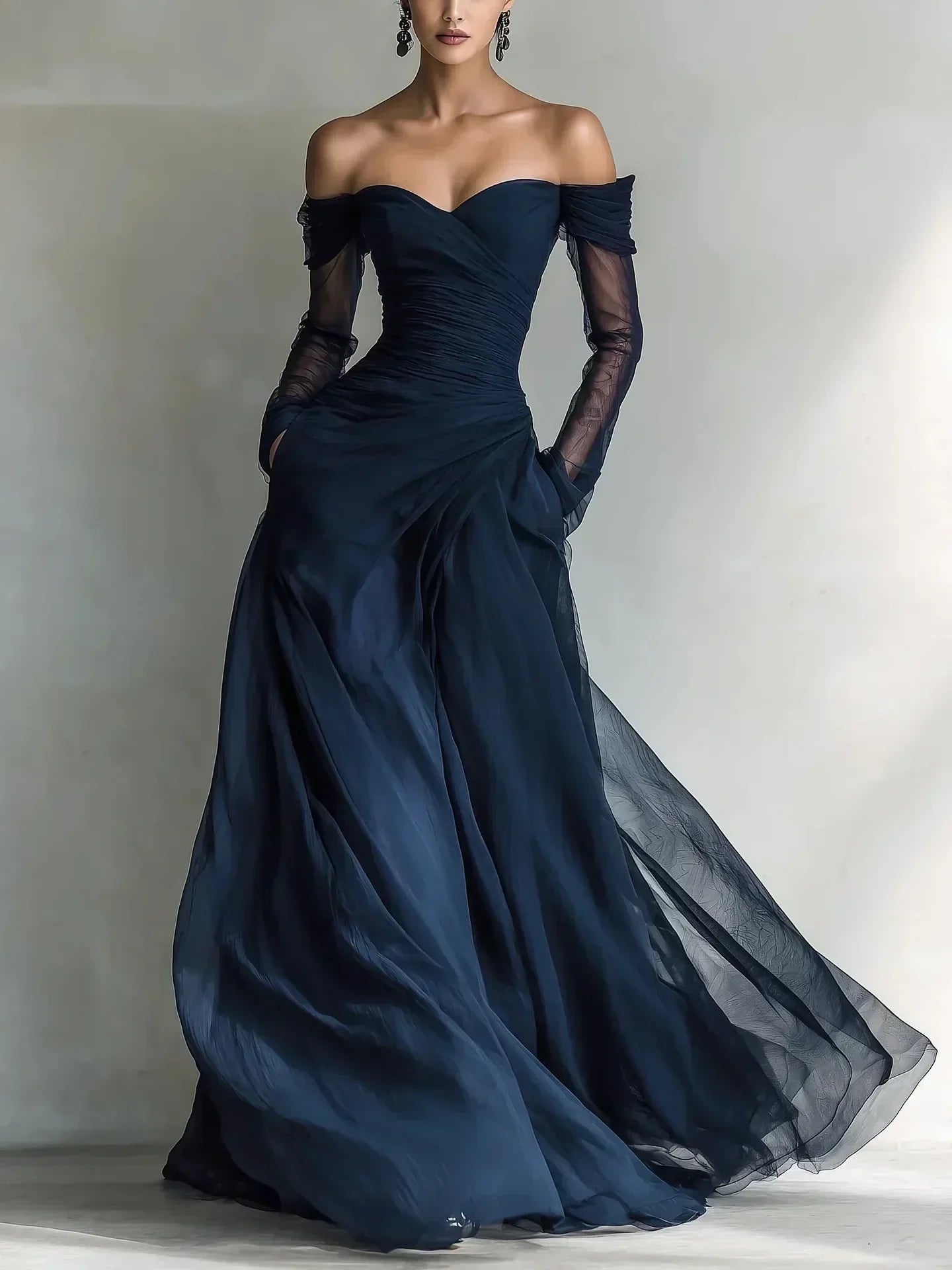 GERTRUDE™ - ELEGANT OFF-THE-SHOULDER MAXI DRESS