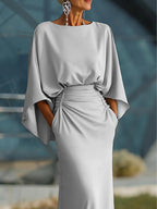 CLARA™ - ELEGANT DRAPED MAXI DRESS