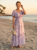 VAELIS™ - FLUTTER SLEEVE MIDI DRESS