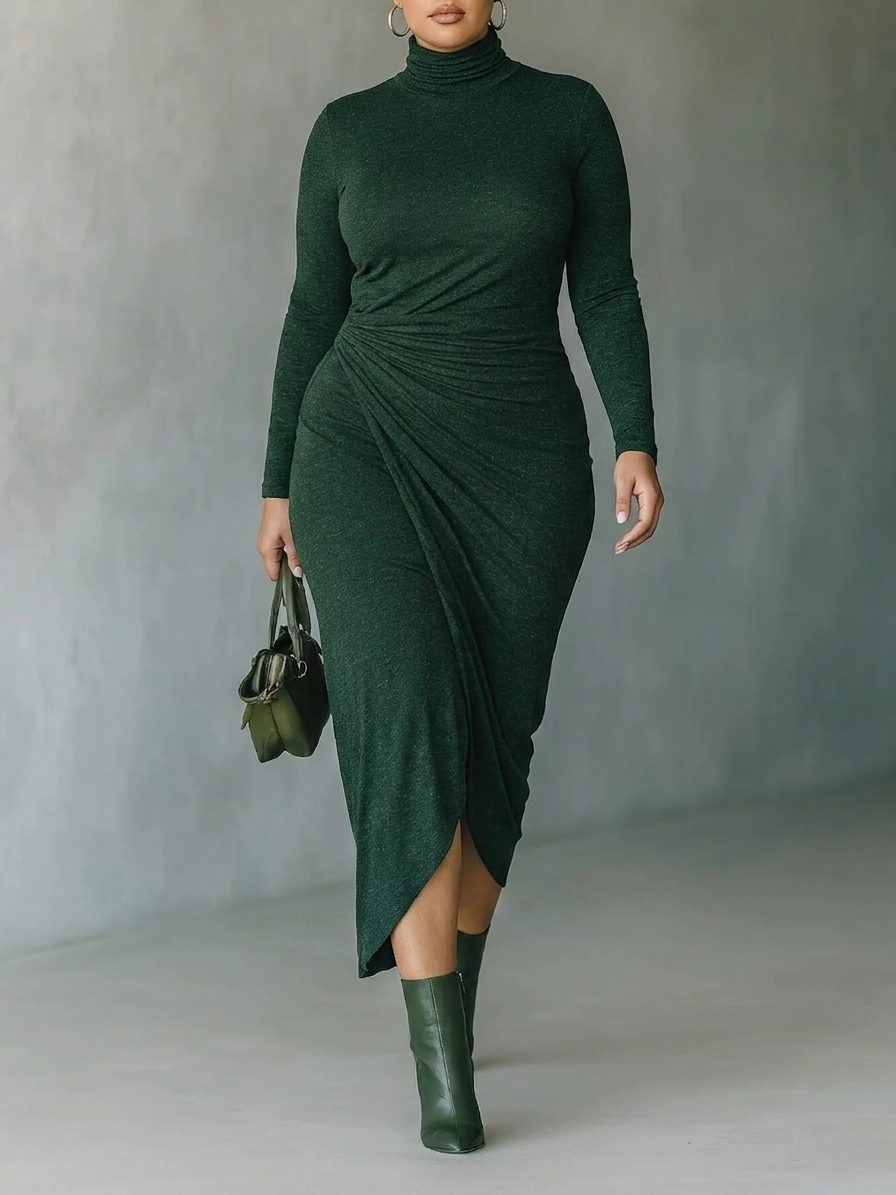 EILEEN™ - ELEGANT WRAP MIDI DRESS