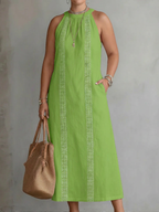 JIMENA™ - ELEGANT EMBROIDERED SUMMER MIDI DRESS