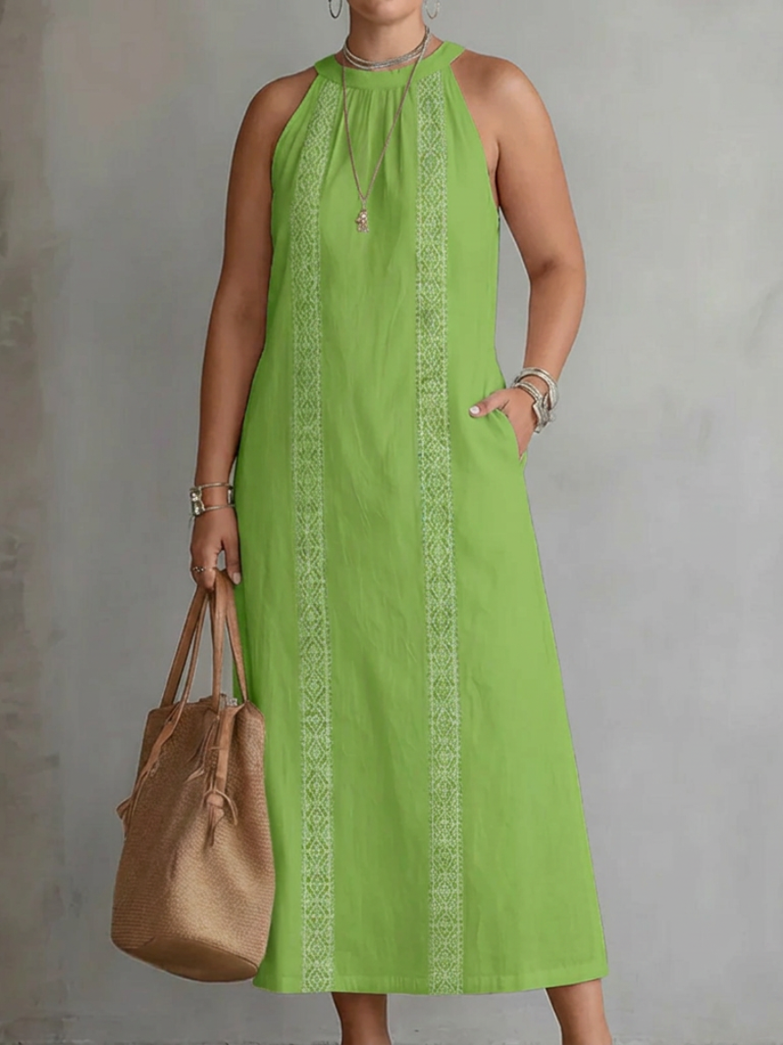 JIMENA™ - ELEGANT EMBROIDERED SUMMER MIDI DRESS