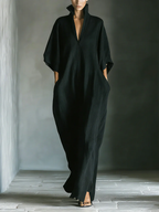 SHIRLEY™ - CASUAL OVERSIZED BLACK MAXI DRESS