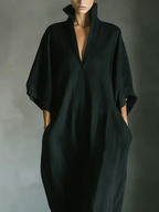SHIRLEY™ - CASUAL OVERSIZED BLACK MAXI DRESS