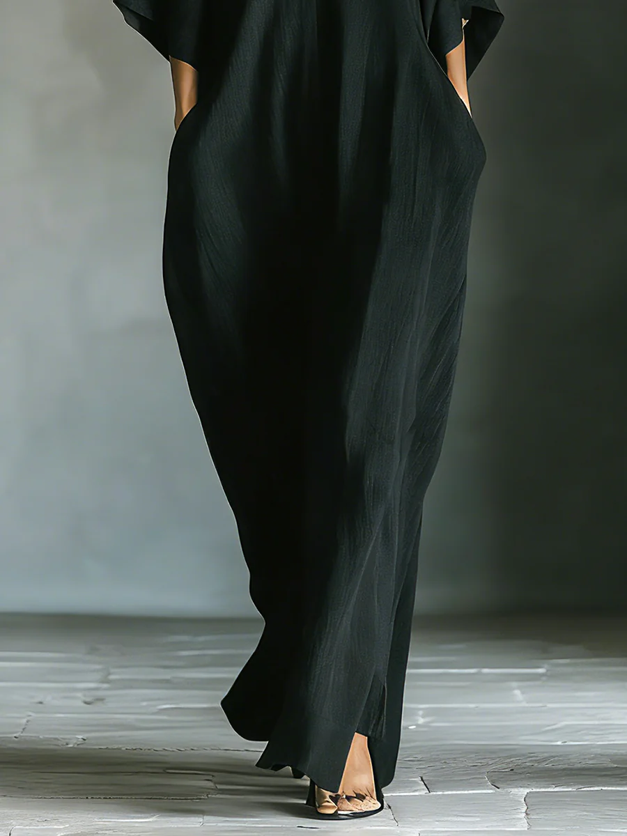SHIRLEY™ - CASUAL OVERSIZED BLACK MAXI DRESS
