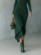EILEEN™ - ELEGANT WRAP MIDI DRESS
