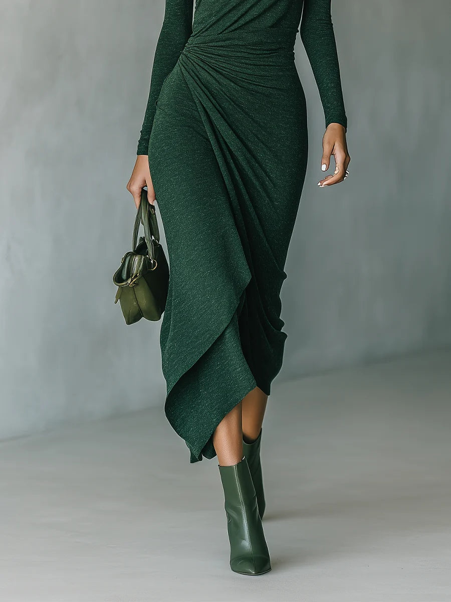 EILEEN™ - ELEGANT WRAP MIDI DRESS