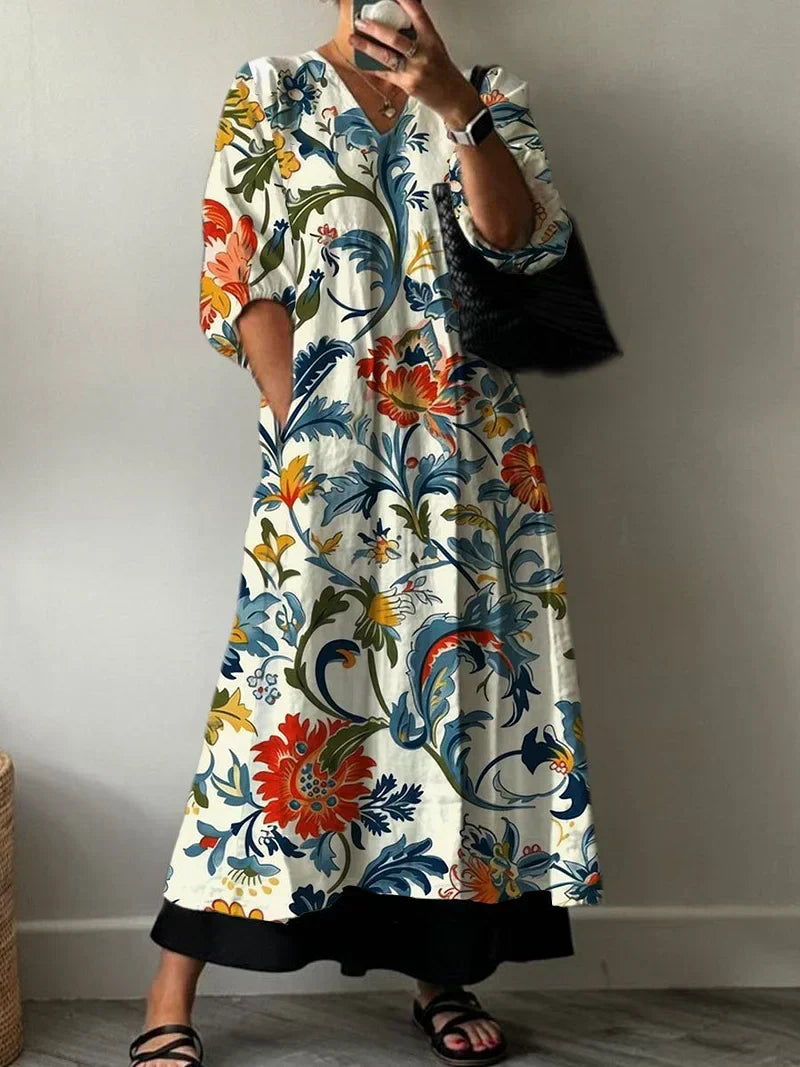 TIANA™ - ELEGANT FLORAL PRINT MAXI DRESS