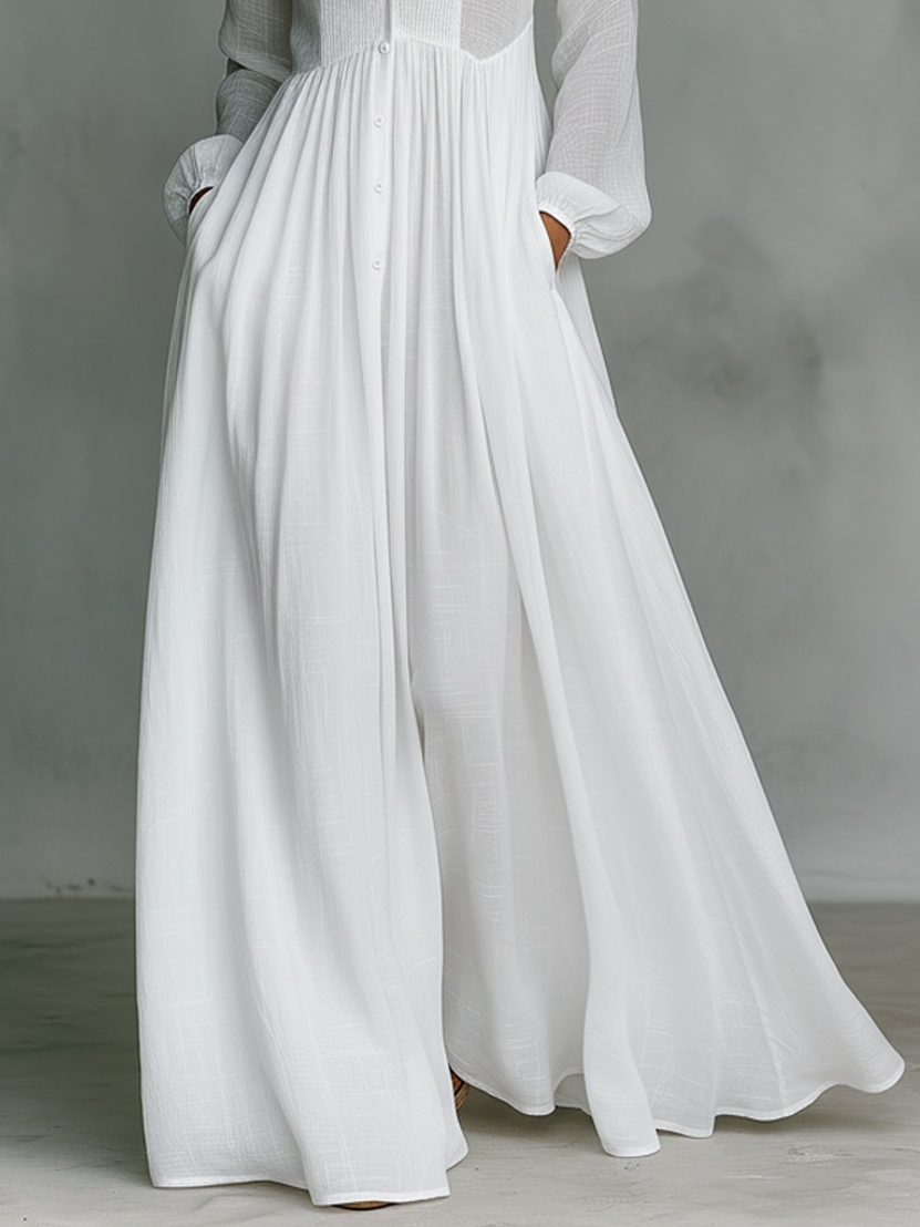 GLORIA™ - LINEN PATCHWORK MAXI DRESS