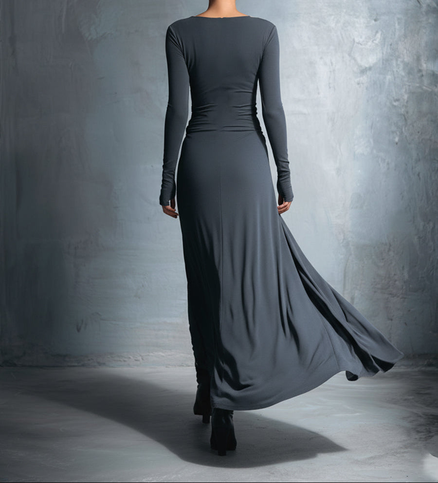 MILDRED™ · ELEGANT SIDE-KNOT MAXI DRESS