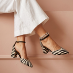 Alice | Pointed Toe Heels with Zebra Print