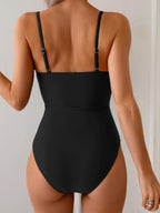 Triple Cutout U-Ring One-Piece Swimsuit
