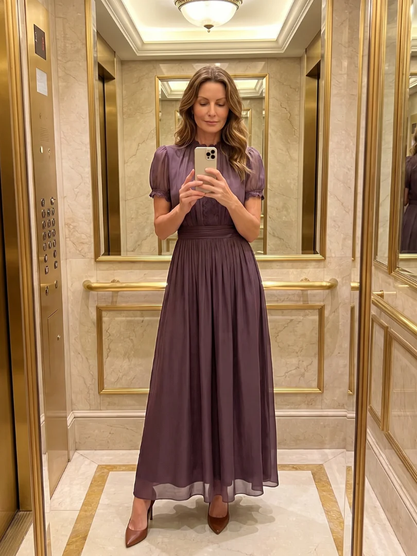 ELIA™ - GATHERED WAIST KEYHOLE MAXI DRESS