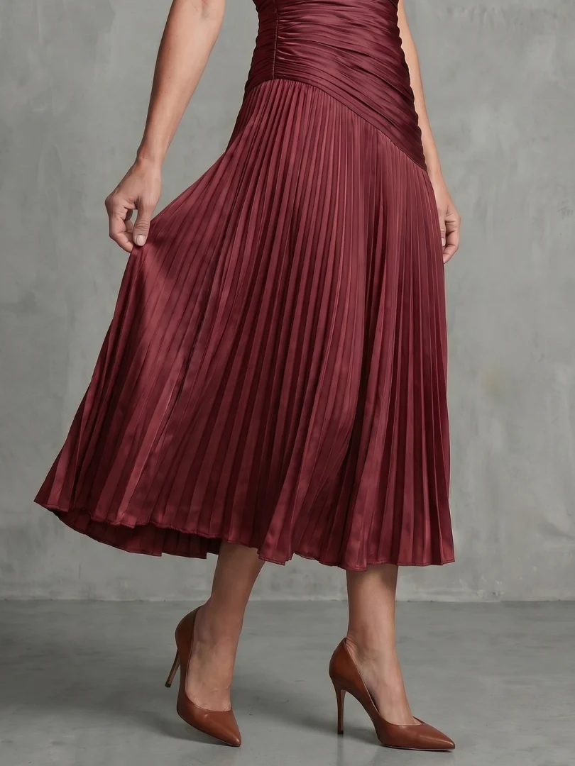 THEODORA™ - PLEATED WAISTLINE MIDI DRESS