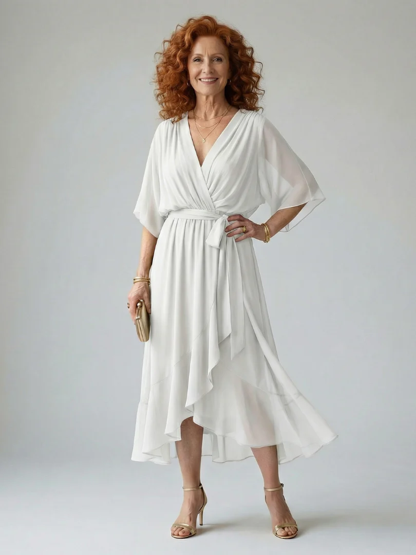 ELRIC™ - LIGHT DRAPE MIDI DRESS