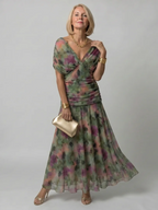 CALEN™ - OFF SHOULDER FLOW MIDI DRESS