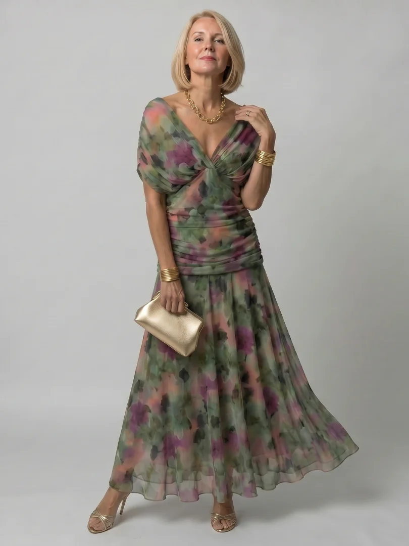 CALEN™ - OFF SHOULDER FLOW MIDI DRESS