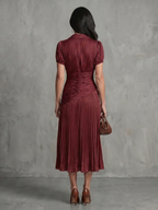 THEODORA™ - PLEATED WAISTLINE MIDI DRESS