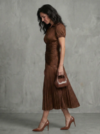 THEODORA™ - PLEATED WAISTLINE MIDI DRESS