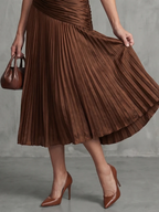 THEODORA™ - PLEATED WAISTLINE MIDI DRESS