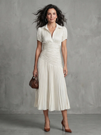 THEODORA™ - PLEATED WAISTLINE MIDI DRESS