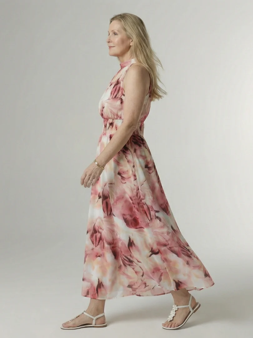 SYLIN™ - GATHERED HALTER MIDI DRESS
