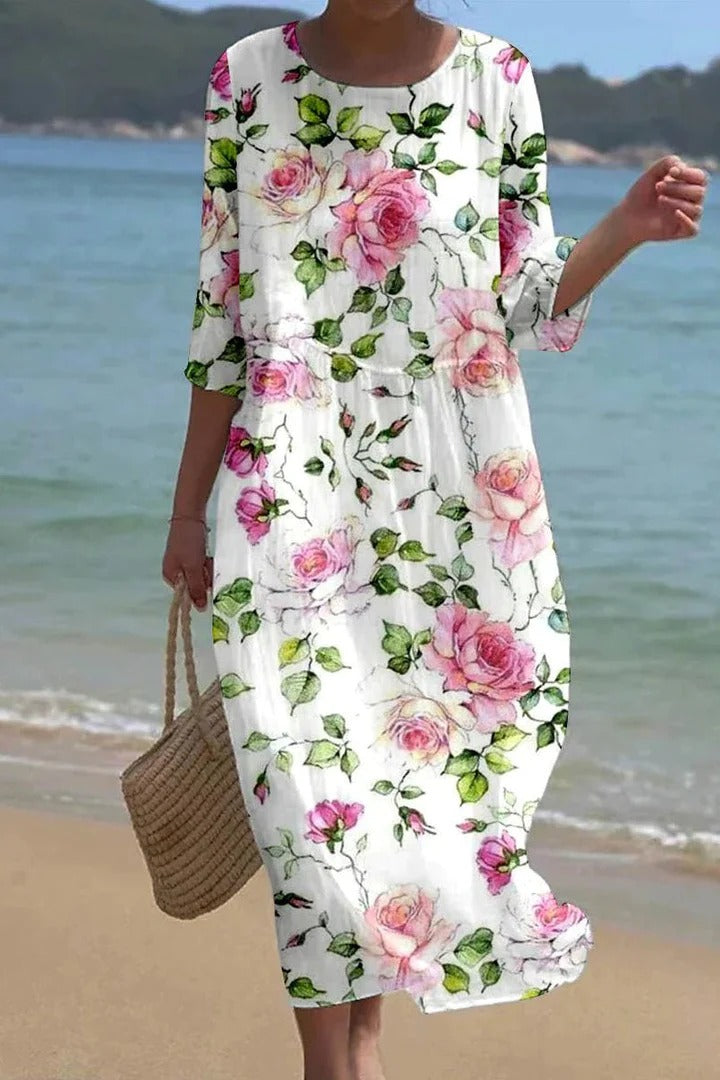 TRACY™ - CASUAL FLORAL MIDI DRESS
