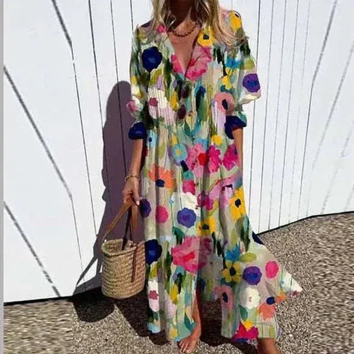 REBECCA™ - TUMMY COVERAGE FLORAL MAXI DRESS