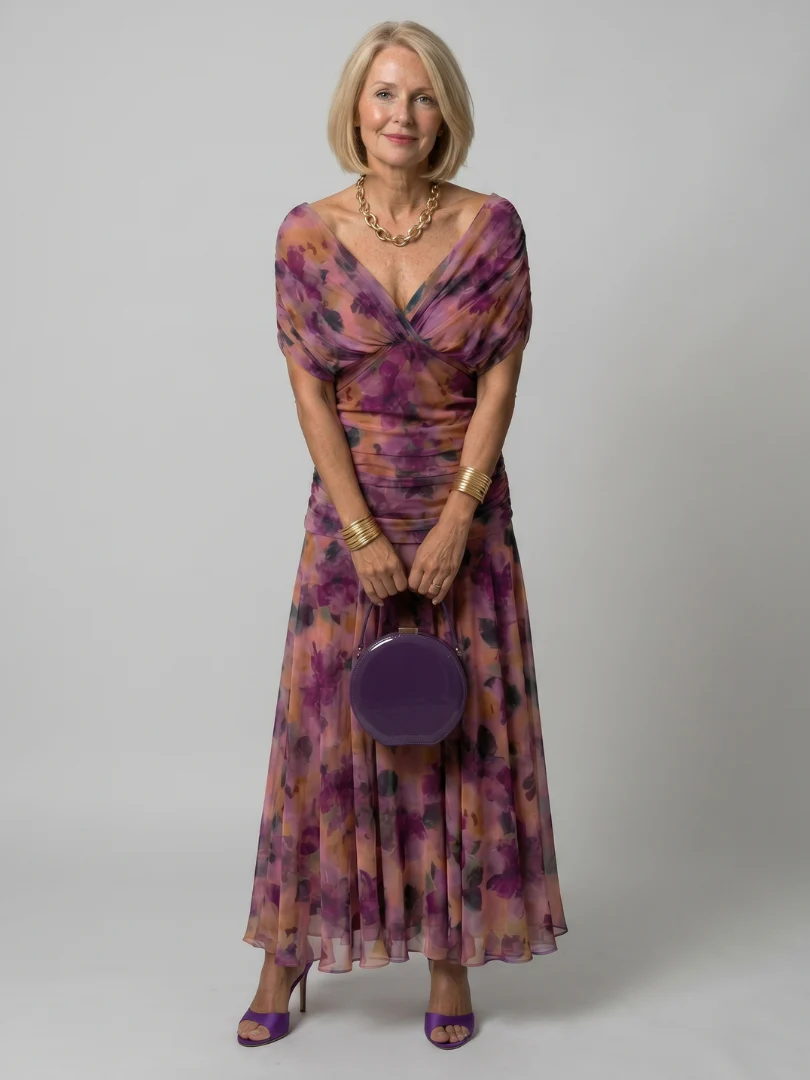 CALEN™ - OFF SHOULDER FLOW MIDI DRESS