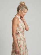 AURELLE™ - HALTER NECK FLORAL MIDI DRESS
