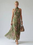 SERENA™ - GATHERED HALTER MAXI DRESS