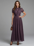 ELIA™ - GATHERED WAIST KEYHOLE MAXI DRESS