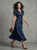 THEODORA™ - PLEATED WAISTLINE MIDI DRESS