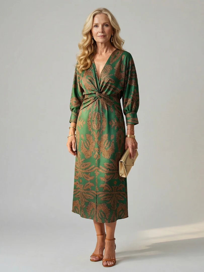 LUNE™ - CASUAL WRAP MIDI DRESS