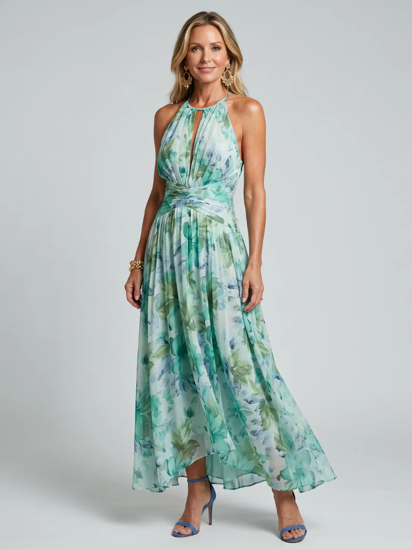 PORTIA™ - PLEATED FLORAL MIDI DRESS
