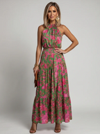 ROWEN™ - DRAPED HALTER MIDI DRESS