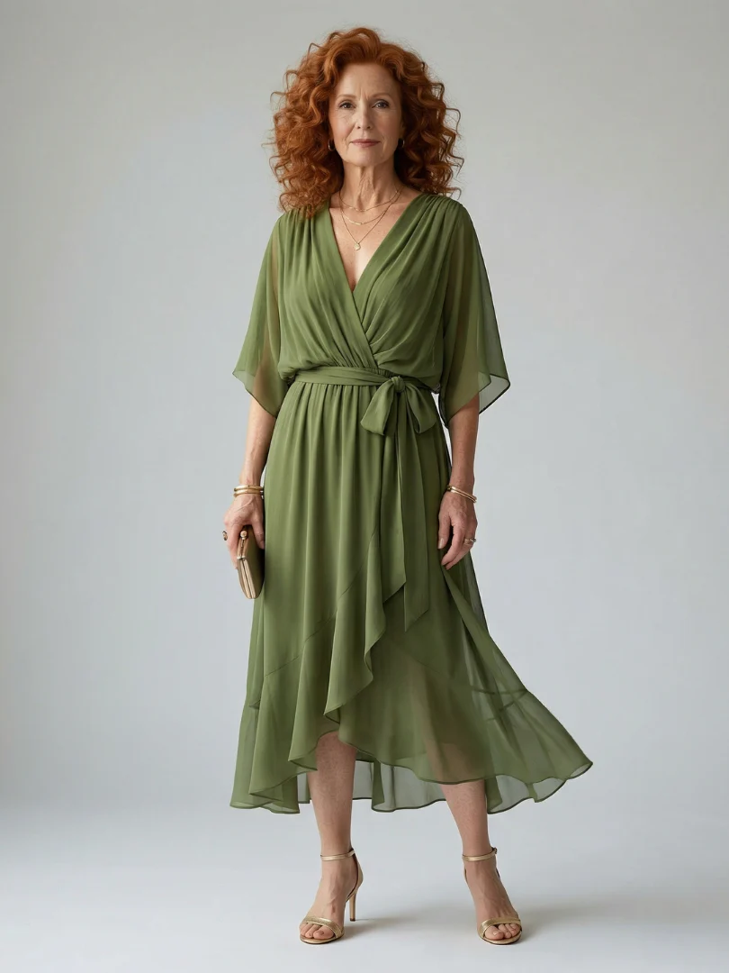 ELRIC™ - LIGHT DRAPE MIDI DRESS