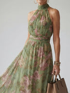 SERENA™ - GATHERED HALTER MAXI DRESS