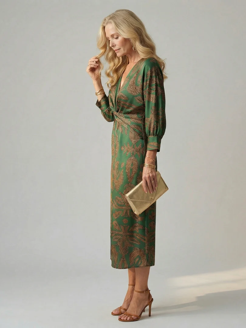 LUNE™ - CASUAL WRAP MIDI DRESS
