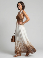 ORLUNE™ - PLEATED WHITE MIDI DRESS
