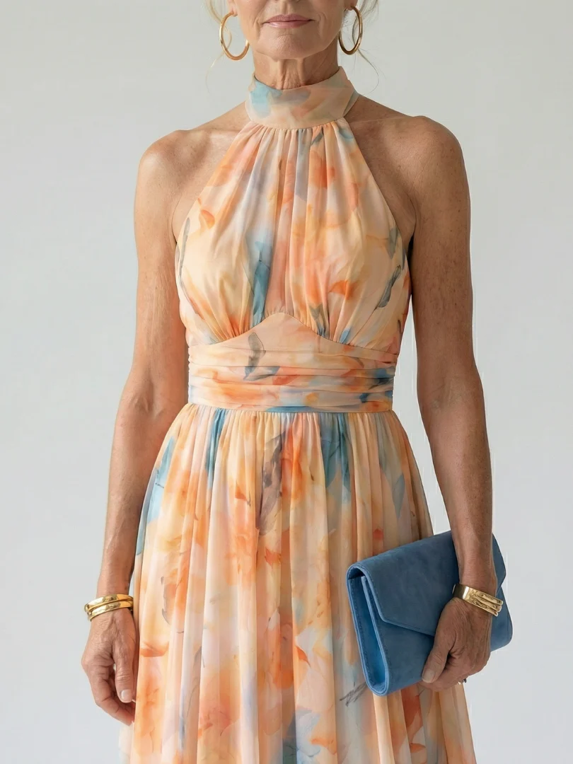 ELIN™ - SOFT HALTER MIDI DRESS