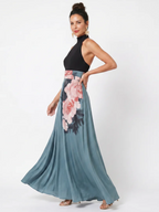 OLYMPAS™ - HALTER BODICE FLORAL SKIRT MAXI DRESS